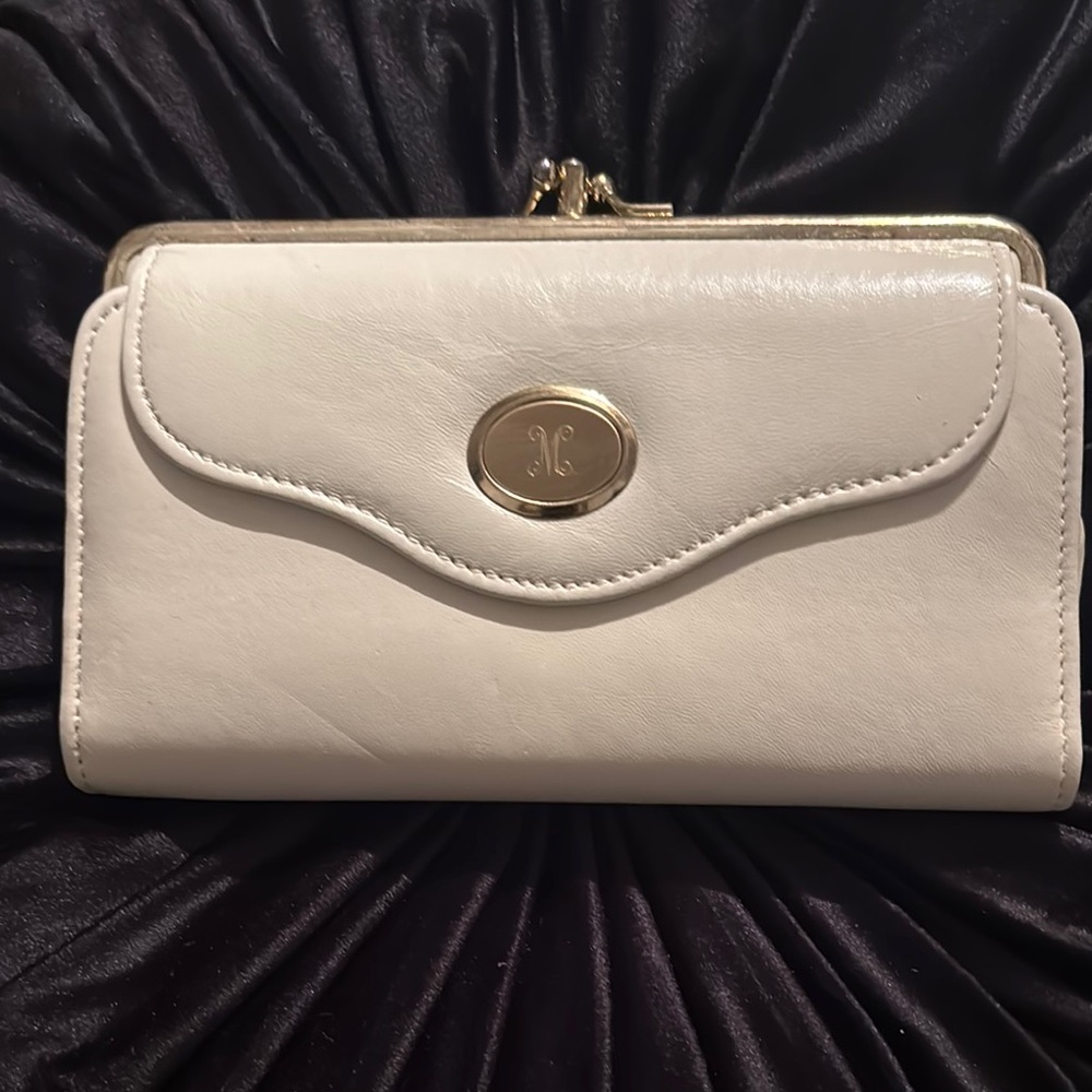 White Leather Women's Clutch Wallet